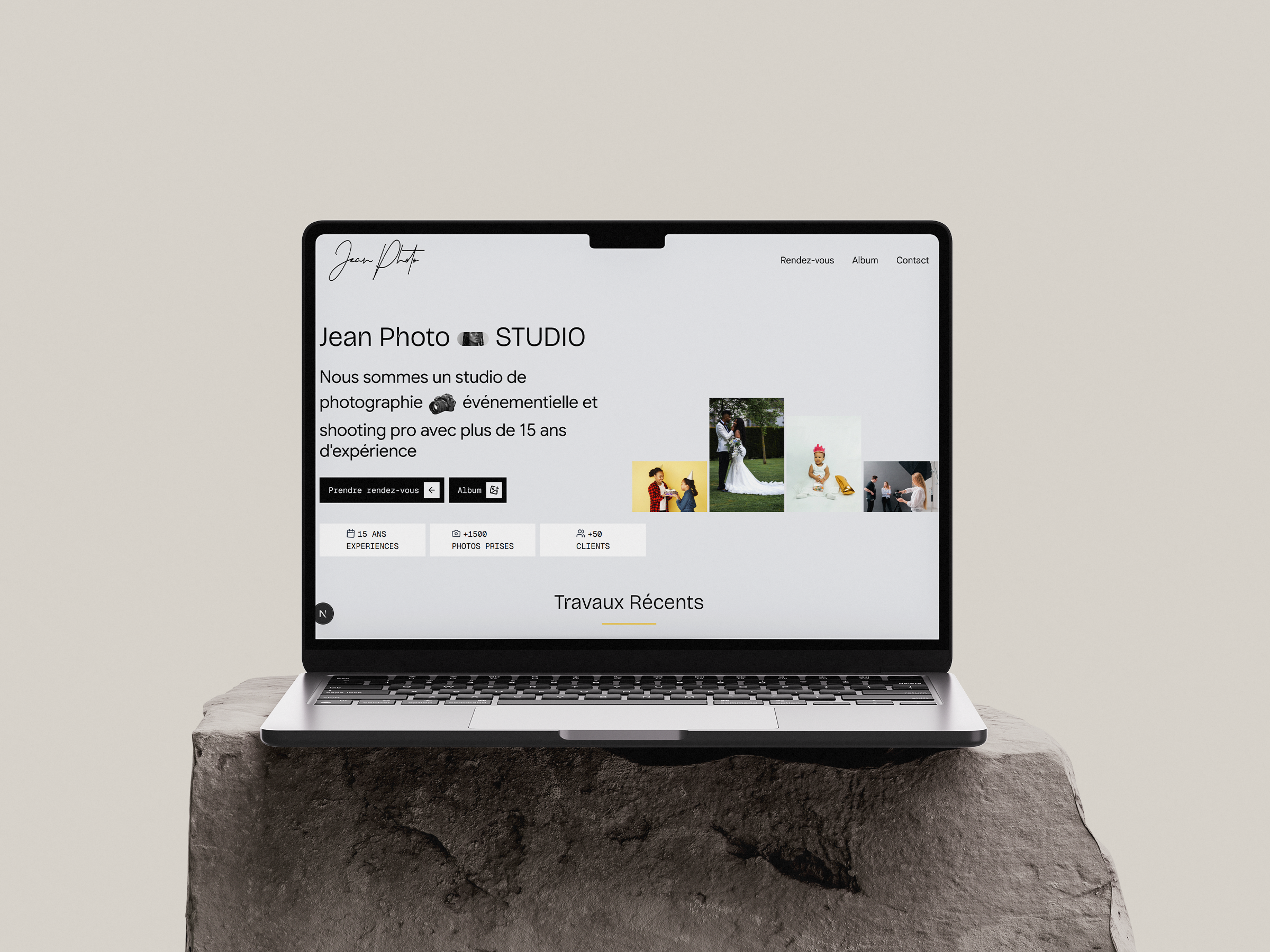 Jean Photo Studio - visuel principal - Projet réalisé par Peter Nzana, développeur web et mobile à Lubumbashi