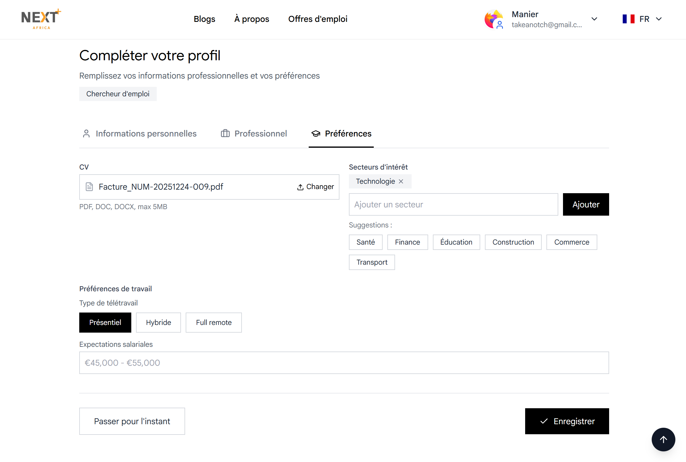 JobSeek - Approche - Image 3 - Projet réalisé par Peter Nzana, développeur web et mobile à Lubumbashi